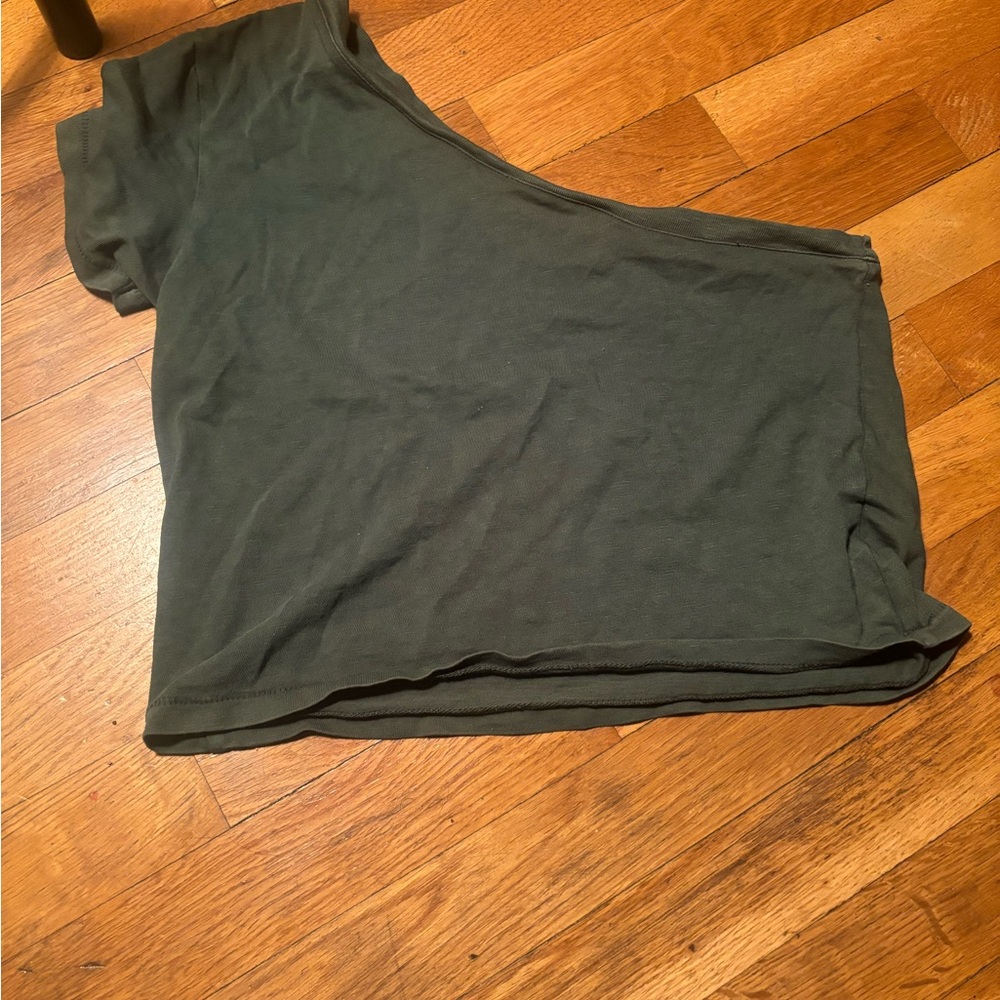 Olive Green One-Shoulder Top